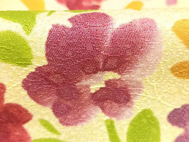 平和屋着物●小振袖　二尺袖　草花文　洗える着物　AABM4213fy