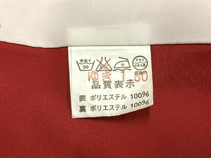 平和屋着物●小振袖　二尺袖　舞桜文　黒地　洗える着物　AABM4216fy
