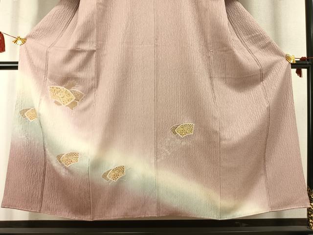 平和屋着物●中国三大刺繍 スワトウ刺繍 汕頭刺繍 総刺繍 訪問着 地紙重ね文 暈し染め 金糸 丹後ちりめん 反端付き 正絹 逸品 AABM4230fy