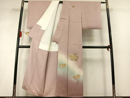 平和屋着物●中国三大刺繍 スワトウ刺繍 汕頭刺繍 総刺繍 訪問着 地紙重ね文 暈し染め 金糸 丹後ちりめん 反端付き 正絹 逸品 AABM4230fy