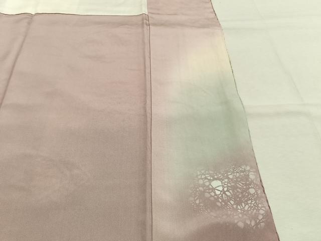 平和屋着物●中国三大刺繍 スワトウ刺繍 汕頭刺繍 総刺繍 訪問着 地紙重ね文 暈し染め 金糸 丹後ちりめん 反端付き 正絹 逸品 AABM4230fy