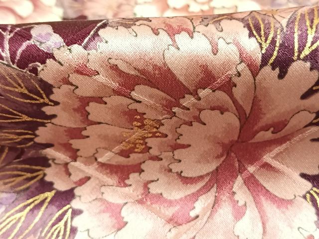 平和屋着物●豪華振袖　草花文　金彩　正絹　逸品　AABM4237fy