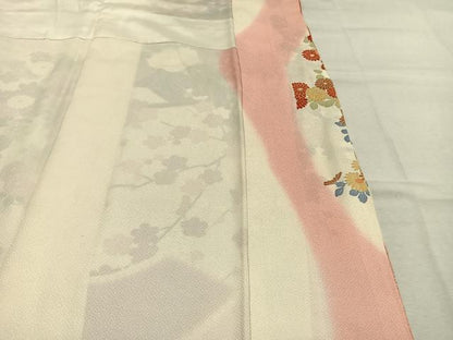 平和屋着物●豪華振袖　駒刺繍　片輪車花文　金彩　正絹　逸品　AABM4239fy