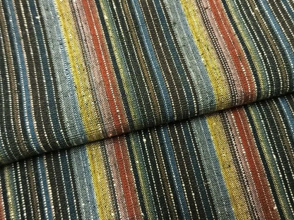 平和屋着物●上質な紬　縞　正絹　逸品　AABM4242fy