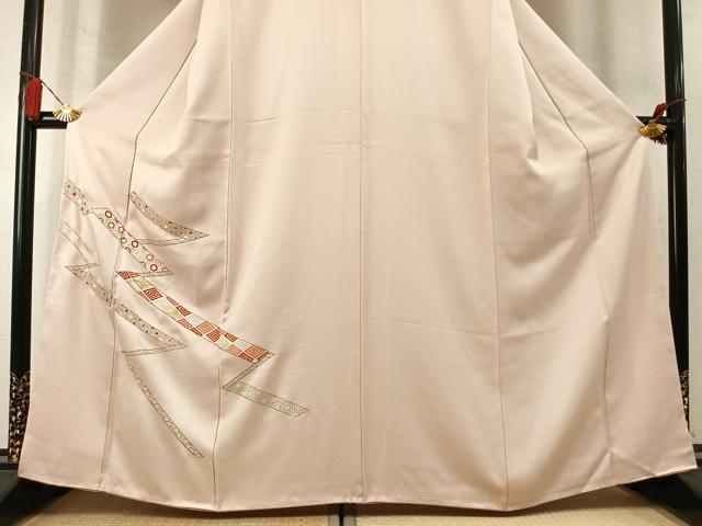 平和屋着物●訪問着　駒刺繍　総刺繍　吉祥文　正絹　逸品　AABM4243fy