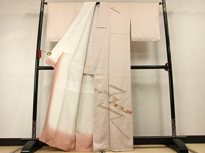 平和屋着物●訪問着　駒刺繍　総刺繍　吉祥文　正絹　逸品　AABM4243fy