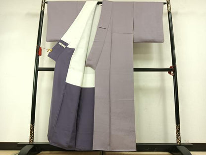 平和屋着物●豪華色留袖　草花地紋　牡丹鼠色　正絹　逸品　未使用　AABM4249fy