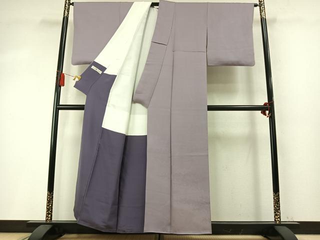 平和屋着物●豪華色留袖　草花地紋　牡丹鼠色　正絹　逸品　未使用　AABM4249fy