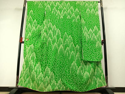 平和屋着物●豪華振袖　総絞り　樹林文　正絹　逸品　AABM4250fy