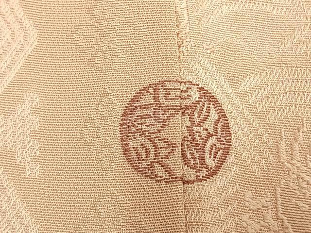 平和屋着物●上質な色無地　横段吉祥花唐草地紋　洗柿色　ますいわ屋扱い　正絹　逸品　AABM4251fy