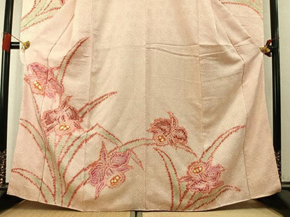 平和屋着物●豪華振袖　総絞り　草花文　正絹　逸品　AABM4254fy