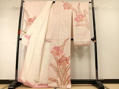 平和屋着物●豪華振袖　総絞り　草花文　正絹　逸品　AABM4254fy