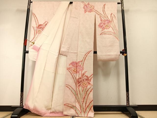平和屋着物●豪華振袖　総絞り　草花文　正絹　逸品　AABM4254fy