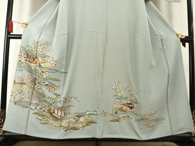 平和屋着物●豪華色留袖　人物風景花文　金彩　正絹　逸品　AABM4265fy