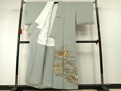 平和屋着物●豪華色留袖　人物風景花文　金彩　正絹　逸品　AABM4265fy