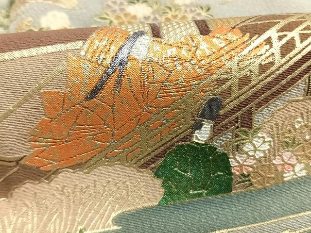 平和屋着物●豪華色留袖　人物風景花文　金彩　正絹　逸品　AABM4265fy