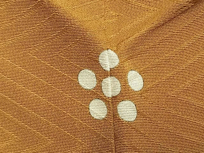 平和屋着物●上質な色無地　花菱地紋　黄朽葉色　正絹　逸品　未使用　AABM4274fy