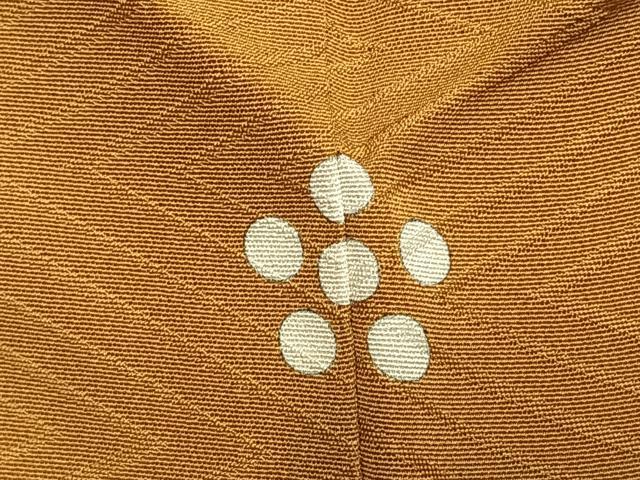 平和屋着物●上質な色無地　花菱地紋　黄朽葉色　正絹　逸品　未使用　AABM4274fy