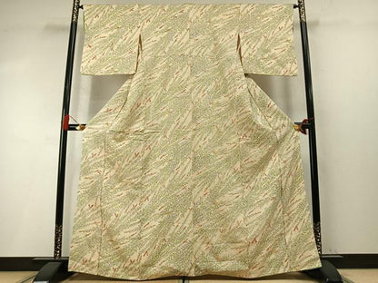 平和屋着物●上質な小紋　総絞り　草花文　正絹　逸品　AABM4276fy