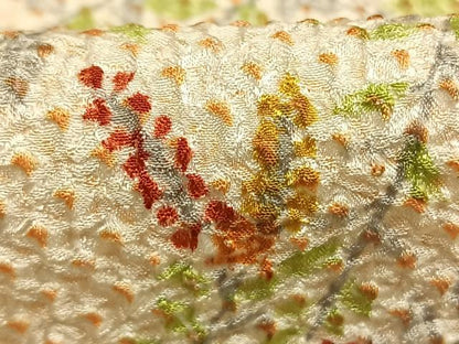 平和屋着物●上質な小紋　総絞り　草花文　正絹　逸品　AABM4276fy
