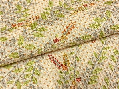 平和屋着物●上質な小紋　総絞り　草花文　正絹　逸品　AABM4276fy