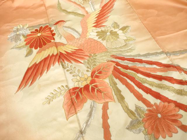 平和屋着物●豪華振袖　総刺繍　鳳凰花文　金銀糸　正絹　逸品　AABM4283ck