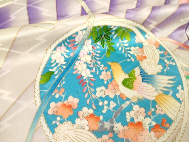 平和屋着物●豪華振袖　扇面鳳凰花丸文　金彩　正絹　逸品　AABM4287ck