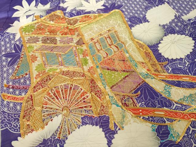 平和屋着物●豪華振袖　駒刺繍　御所車花文　正絹　逸品　AABM4289ck