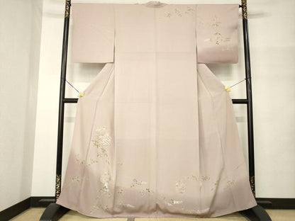 平和屋着物●中国三大刺繍　汕頭刺繍　スワトウ刺繍　訪問着　亀甲花文　暈し染め　正絹　逸品　AABM4291ck