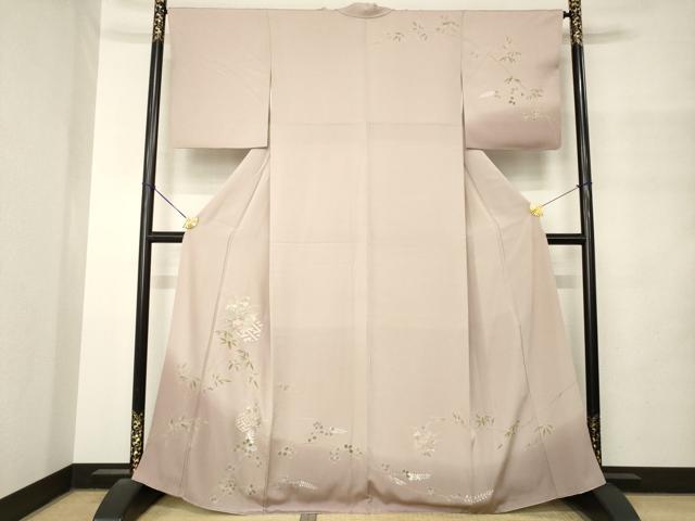 平和屋着物●中国三大刺繍　汕頭刺繍　スワトウ刺繍　訪問着　亀甲花文　暈し染め　正絹　逸品　AABM4291ck