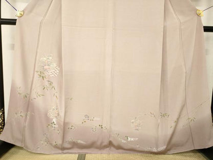 平和屋着物●中国三大刺繍　汕頭刺繍　スワトウ刺繍　訪問着　亀甲花文　暈し染め　正絹　逸品　AABM4291ck