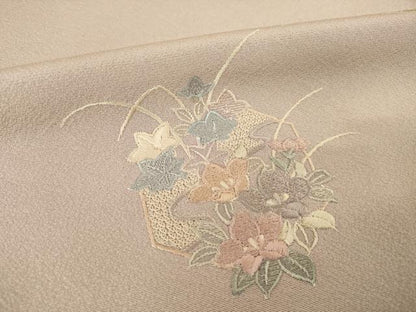 平和屋着物●中国三大刺繍　汕頭刺繍　スワトウ刺繍　訪問着　亀甲花文　暈し染め　正絹　逸品　AABM4291ck