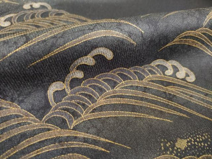 平和屋着物●訪問着　刺繍　立波飛鶴花文　正絹　逸品　AABM4298ck