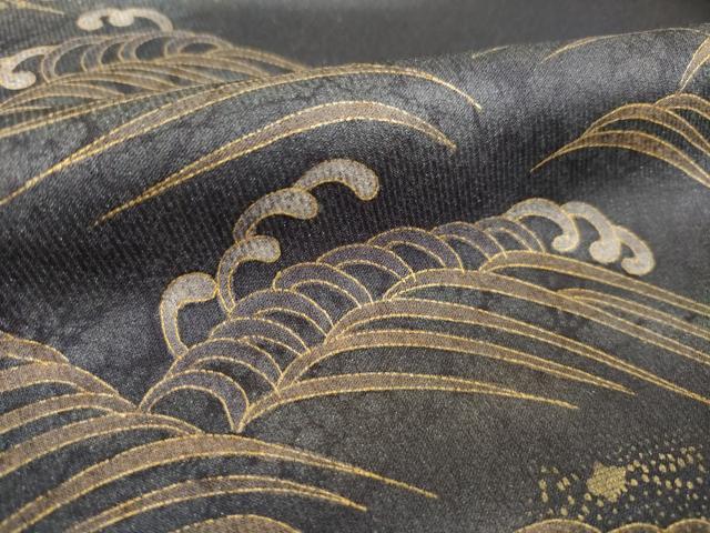 平和屋着物●訪問着　刺繍　立波飛鶴花文　正絹　逸品　AABM4298ck