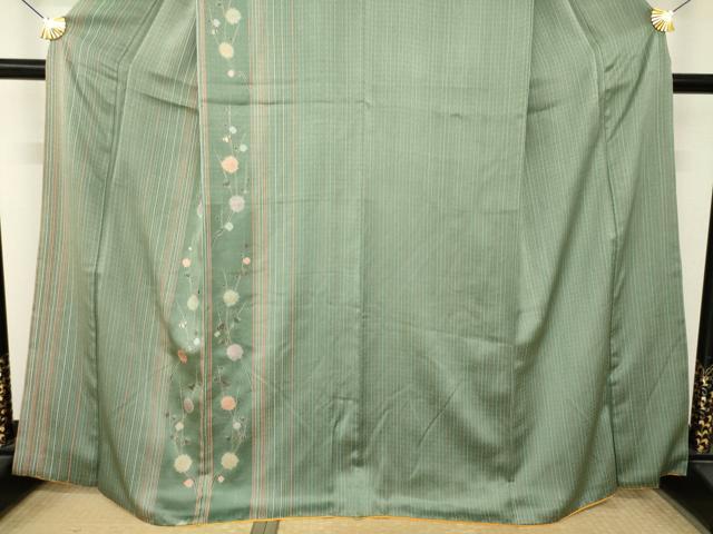 平和屋着物●訪問着　絞り　花間道　金彩　正絹　逸品　AABM4299ck