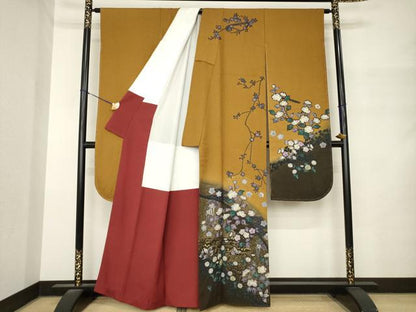 平和屋着物●豪華振袖　辻が花　枝花文　暈し染め　金彩　正絹　逸品　AABM4307ck