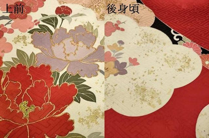 平和屋着物●豪華振袖　駒刺繍　雲重ね花文　金彩　正絹　逸品　AABM4319ck