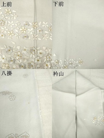 平和屋着物●訪問着　総手刺繍　エ霞花文　暈し染め　正絹　逸品　AABM4330ck