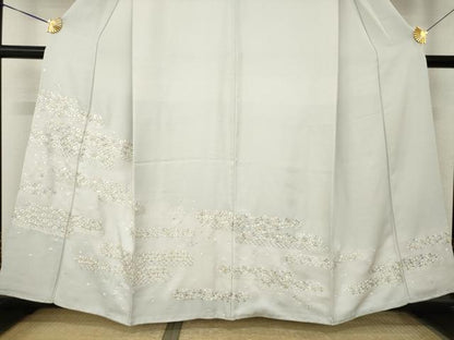 平和屋着物●訪問着　総手刺繍　エ霞花文　暈し染め　正絹　逸品　AABM4330ck