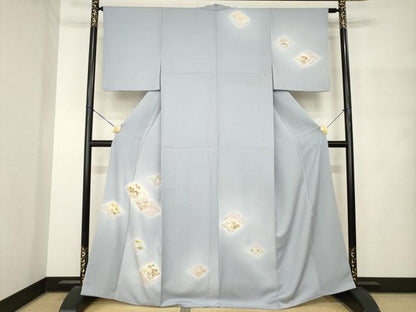 平和屋着物●創業460年・千總　訪問着　松皮菱花文　暈し染め　金彩　反端付き　正絹　逸品　AABM4331ck