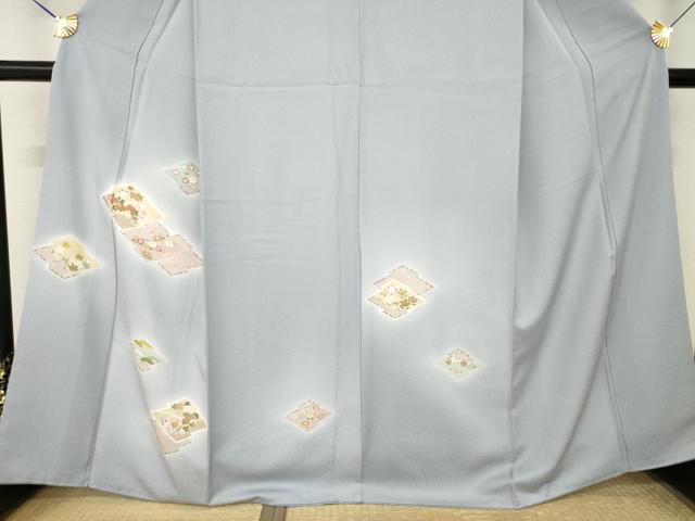 平和屋着物●創業460年・千總　訪問着　松皮菱花文　暈し染め　金彩　反端付き　正絹　逸品　AABM4331ck