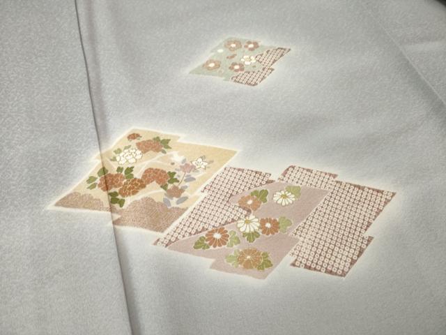平和屋着物●創業460年・千總　訪問着　松皮菱花文　暈し染め　金彩　反端付き　正絹　逸品　AABM4331ck