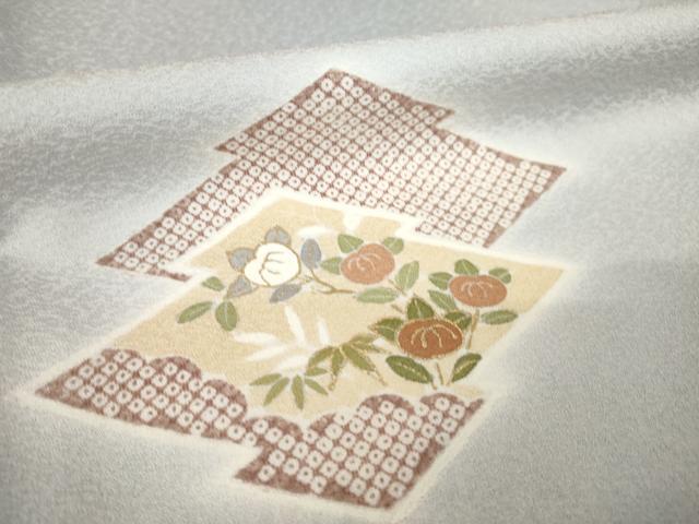 平和屋着物●創業460年・千總　訪問着　松皮菱花文　暈し染め　金彩　反端付き　正絹　逸品　AABM4331ck