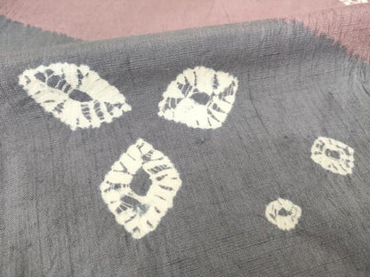 平和屋着物●訪問着　紬地　絞り　草花文　正絹　逸品　AABM4334ck