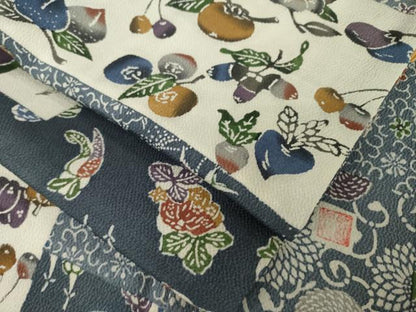 平和屋着物●剣持晃玄　小紋　江戸草木型絵染　色紙重ね花文　正絹　逸品　AABM4337ck