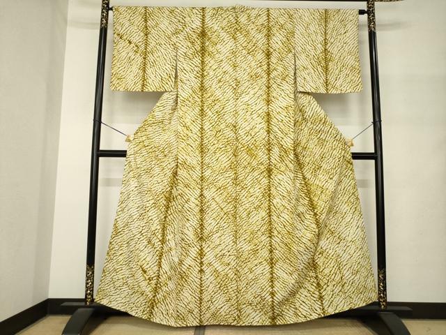 平和屋着物●上質な紬　総絞り　霞文　正絹　逸品　AABM4345ck