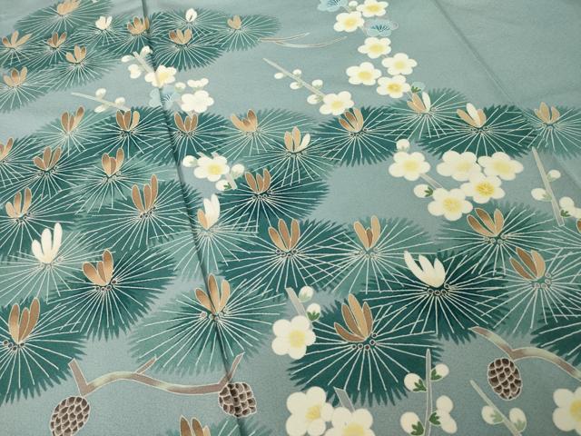 平和屋着物●本加賀友禅作家　金丸充夫　訪問着　松　梅　桐　正絹　逸品　未使用　AABM4347ck