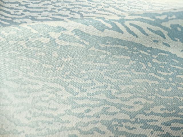 平和屋着物●日展作家　山本唯与志　レリーフ染　小紋　霞文　正絹　逸品　AABM4348ck
