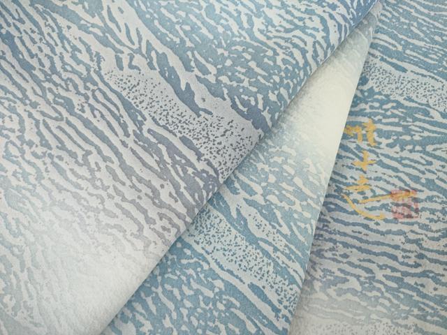 平和屋着物●日展作家　山本唯与志　レリーフ染　小紋　霞文　正絹　逸品　AABM4348ck