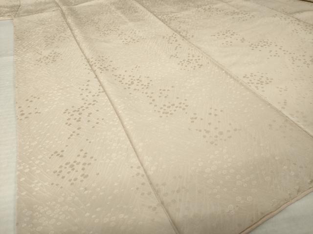 平和屋着物●上質な色無地　草花地紋　白茶色　正絹　逸品　AABM4352ck